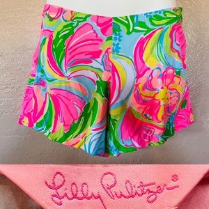 Lilly Pulitzer Bright Pink Multicolor Floral Print Shorts